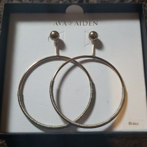 Brass Ava & Aiden Hoop Earrings NWT